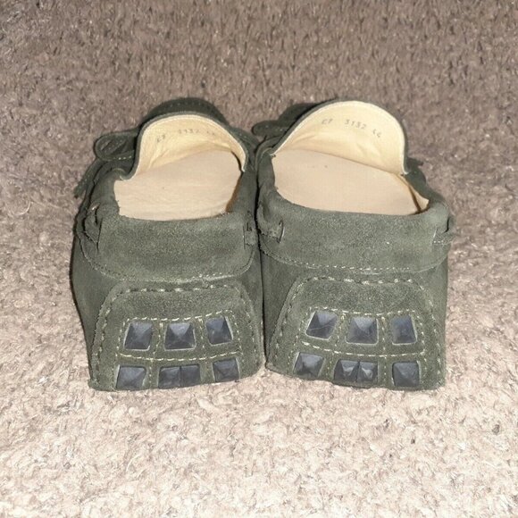 BOEMOS-Slip On-Driving Loafers/Moccasins Dark Green Suede-Size 44/11-Near Mint - Picture 4 of 6